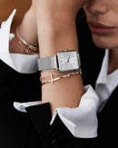 Montre Rosefield THE BOXY Blanc Sunray Argenté QWSS-Q02 - PRECIOVS
