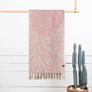 Serviette de plage "turque" Slowtide Tarovine Rose en coton bio - PRECIOVS