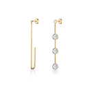 Boucles d'oreilles Rosefield The Jane Asymetric Bar and Liquid Pearl J182 - PRECIOVS