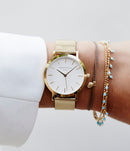 Montre Rosefield The TRIBECA White Mesh Gold TWG-T51 - PRECIOVS