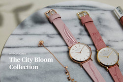 Rosefield lance sa nouvelle collection de montres pour femme aux bracelets brodés: la City Bloom.