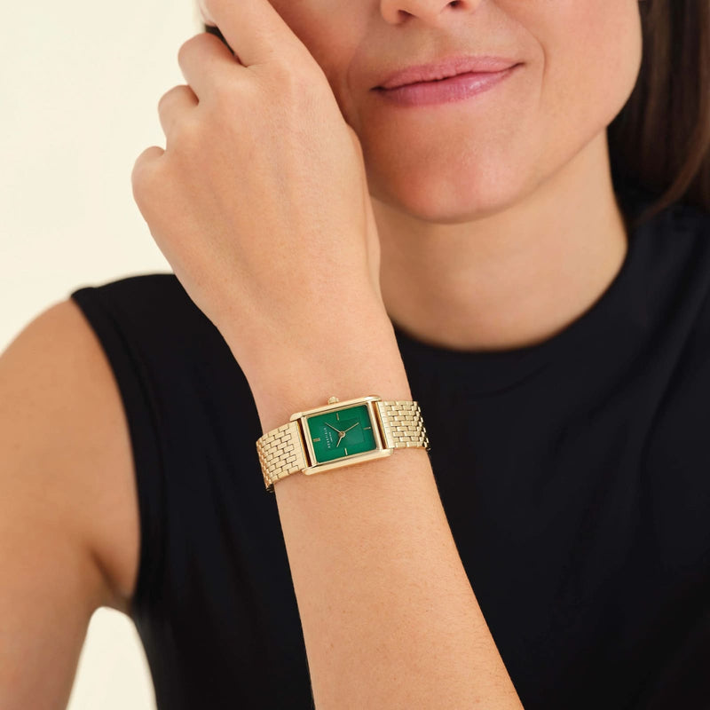 Montre Rosefield Heirloom Cadran Vert Émeraude Acier Or H05