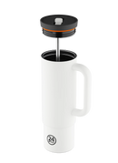 Gourde avec paille réutilisable 24Bottles Straw Cup Ice White 800ml