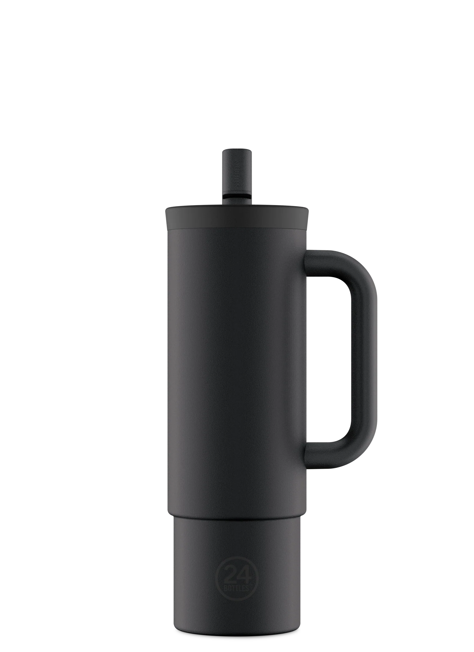 Gourde avec paille réutilisable 24Bottles Straw Cup Tuxedo Black 800ml