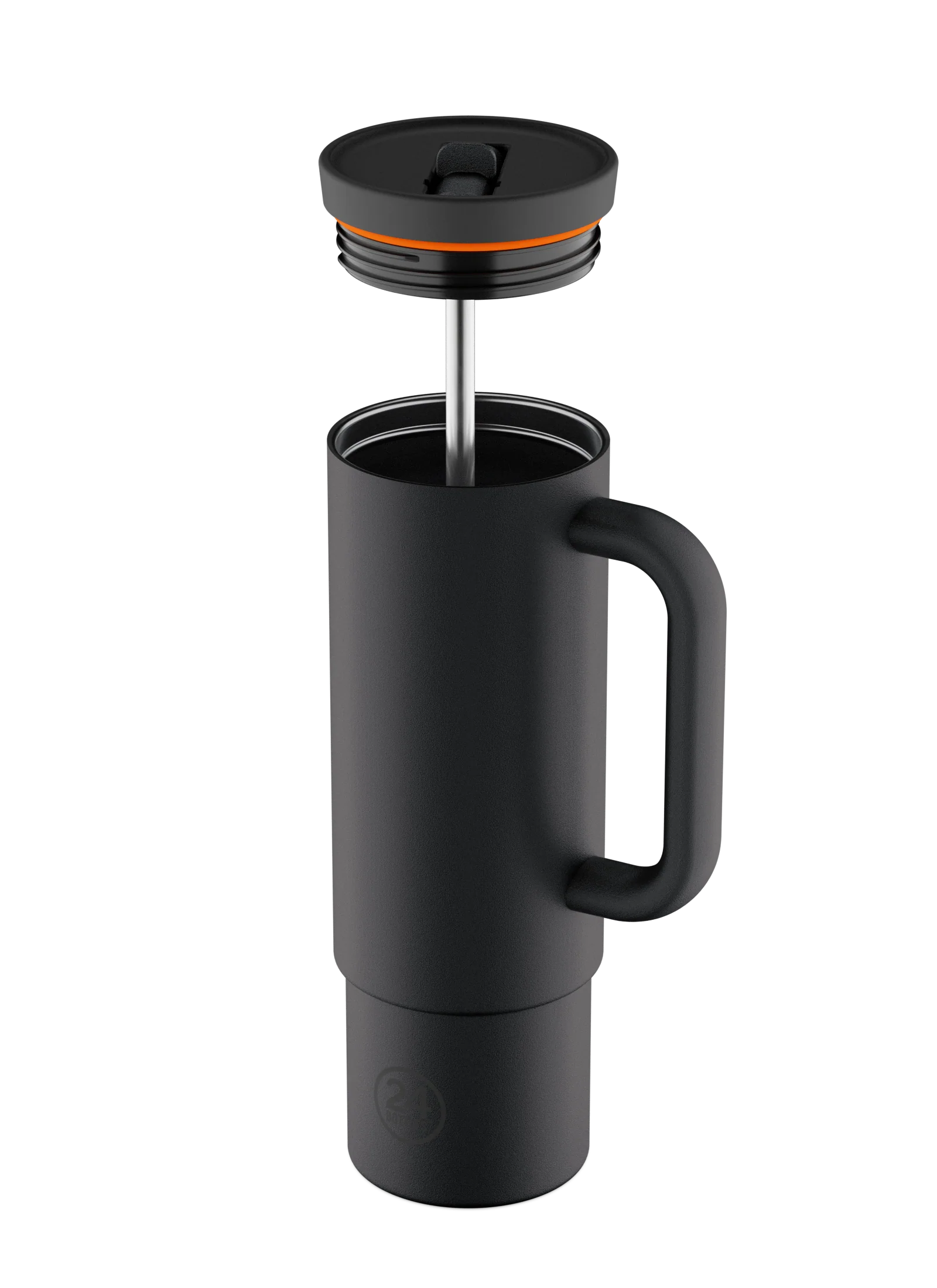 Gourde avec paille réutilisable 24Bottles Straw Cup Tuxedo Black 800ml