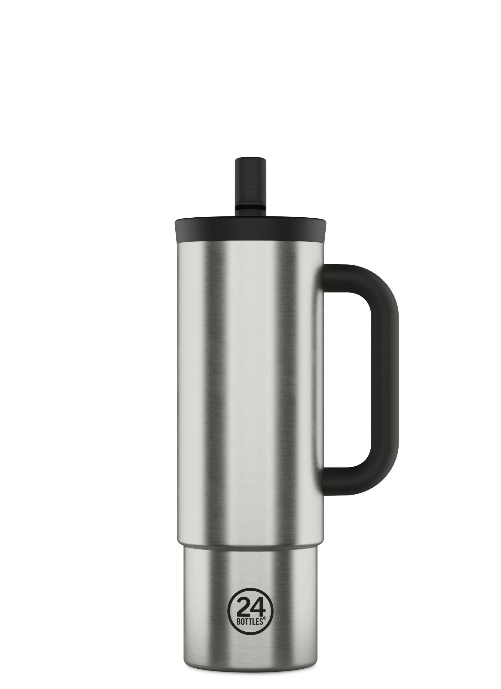 Gourde avec paille réutilisable 24Bottles Straw Cup Brushed Steel 800ml