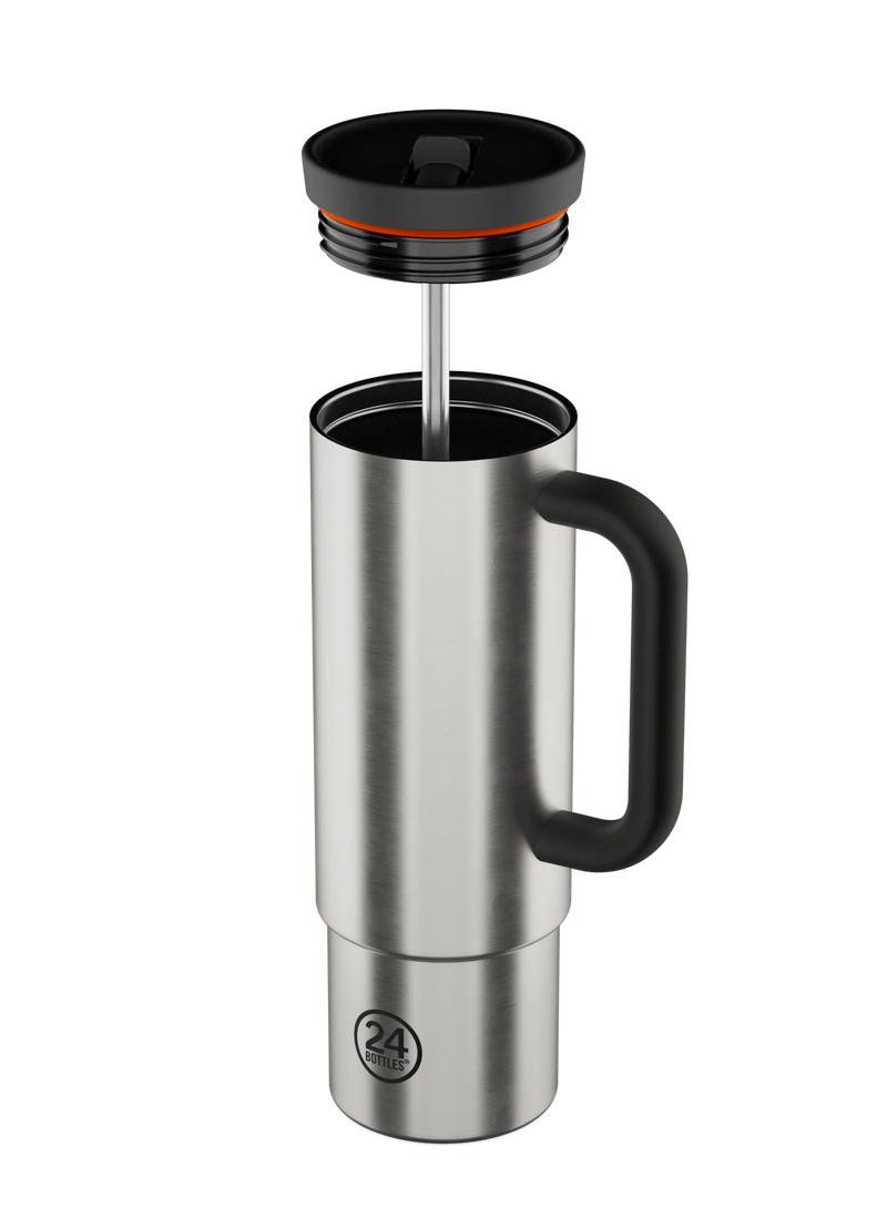 Gourde avec paille réutilisable 24Bottles Straw Cup Brushed Steel 800ml