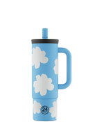 Gourde avec paille réutilisable 24Bottles Straw Cup Daydreaming 800ml