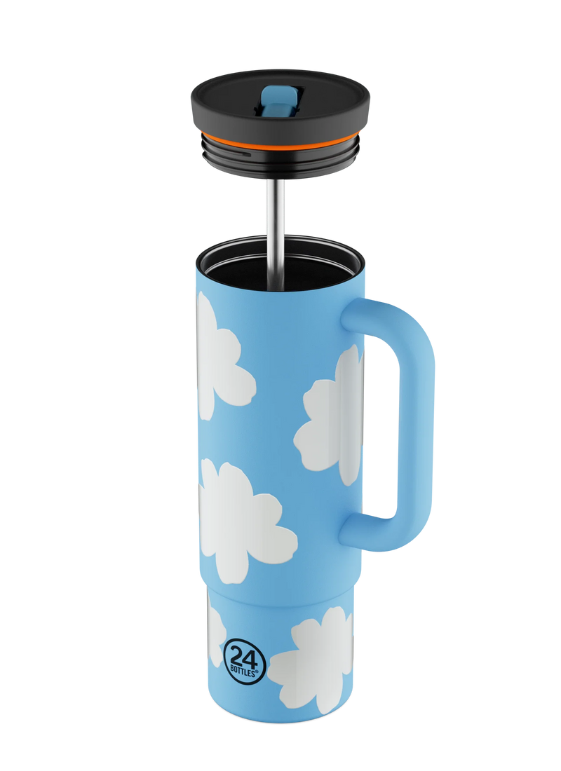 Gourde avec paille réutilisable 24Bottles Straw Cup Daydreaming 800ml