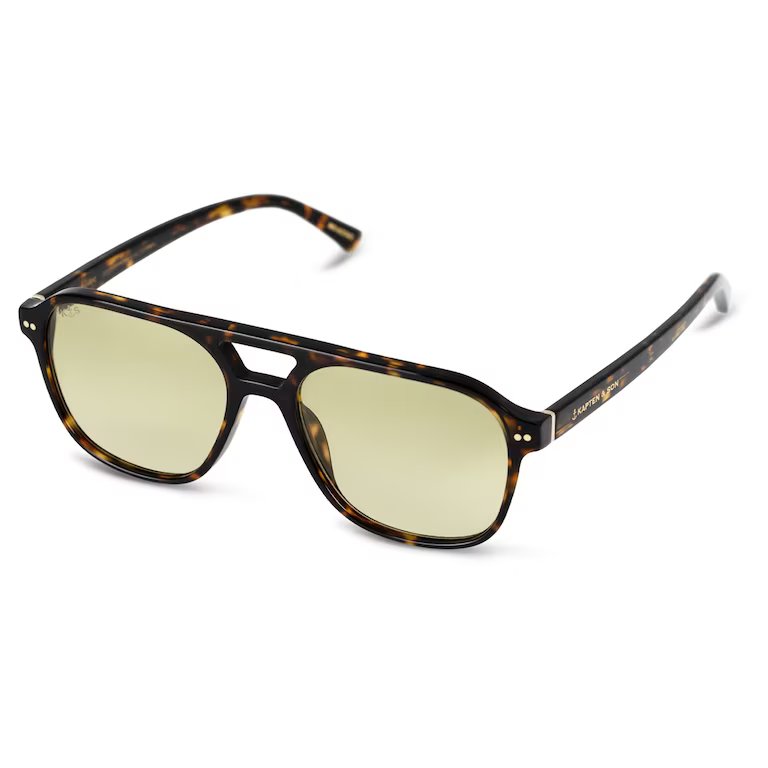 Lunettes de Soleil Kapten & Son Zurich Oversize Dark Tortoise Green - PRECIOVS
