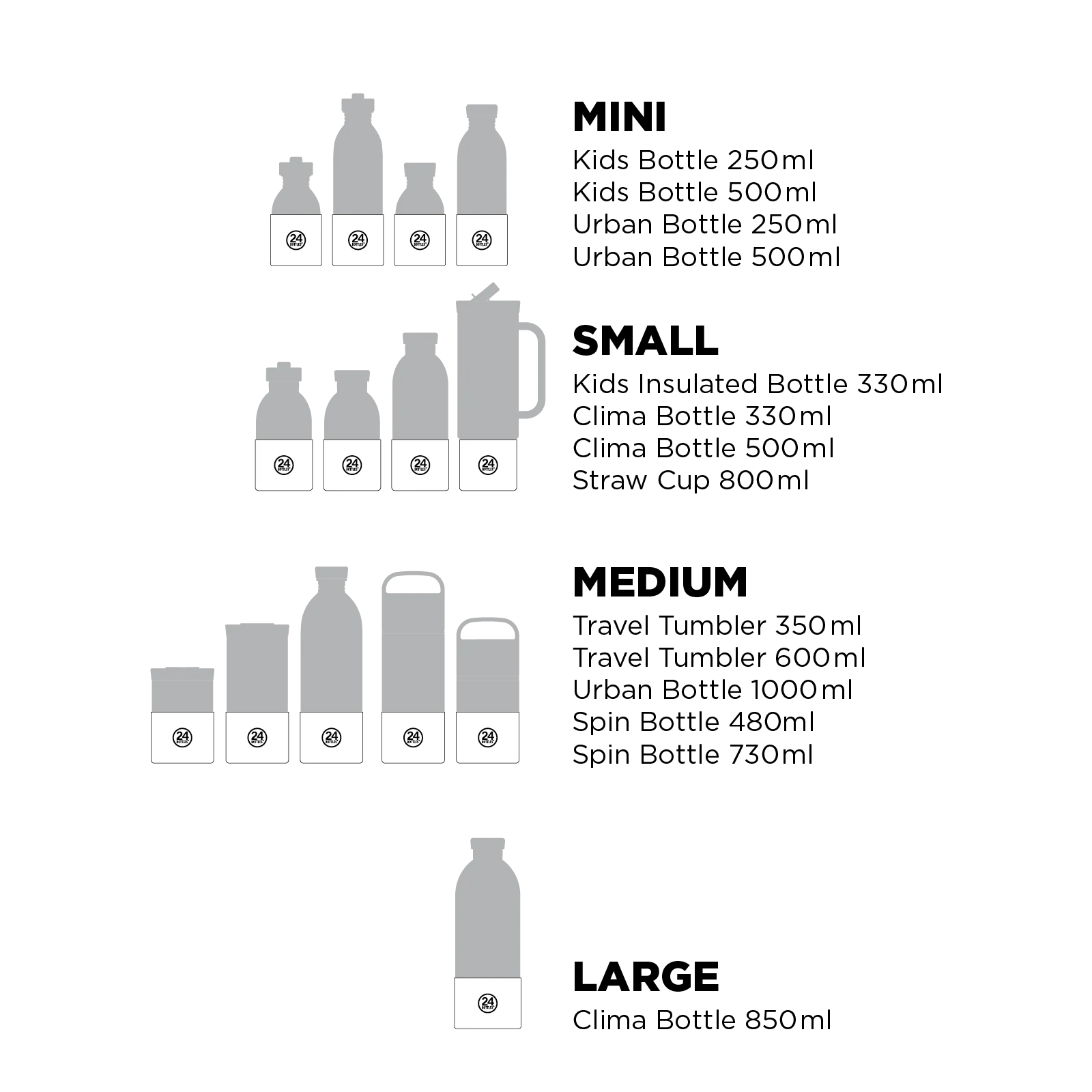 Housse en silicone Base Cover pour bouteilles 24 Bottles Noir Mini - PRECIOVS