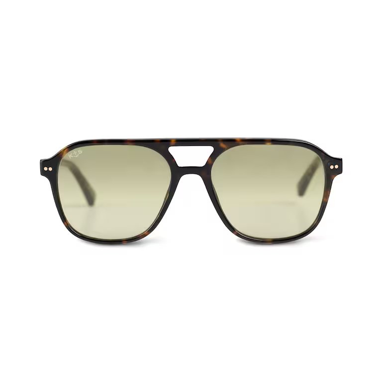 Lunettes de Soleil Kapten & Son Zurich Oversize Dark Tortoise Green - PRECIOVS