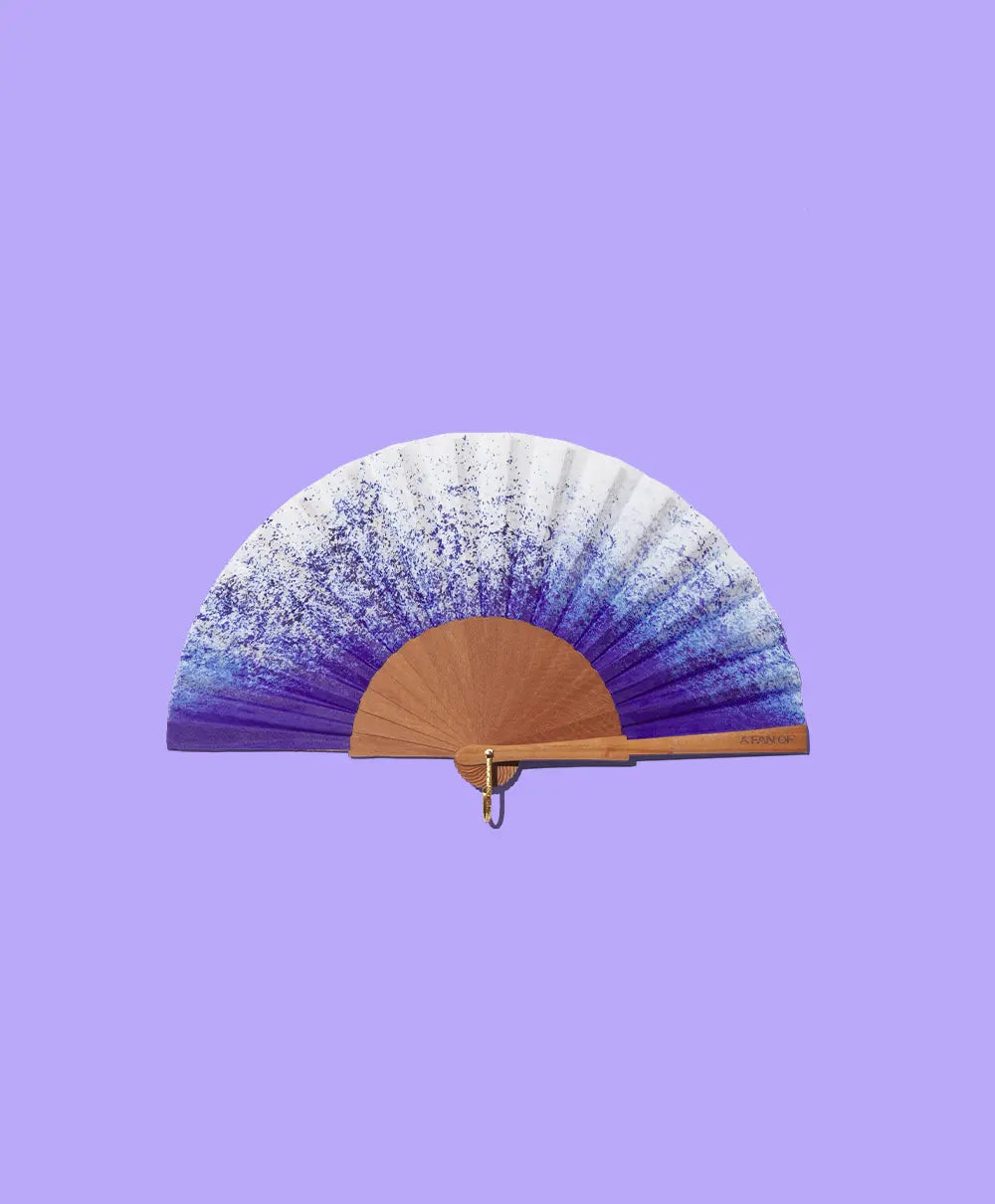 Éventail artisanal mini A Fan Of Blue Splash - PRECIOVS