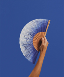 Éventail artisanal mini A Fan Of Blue Splash - PRECIOVS