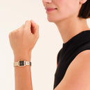 Montre Rosefield Boxelle Or Cadran Noir 4 Cristaux B08