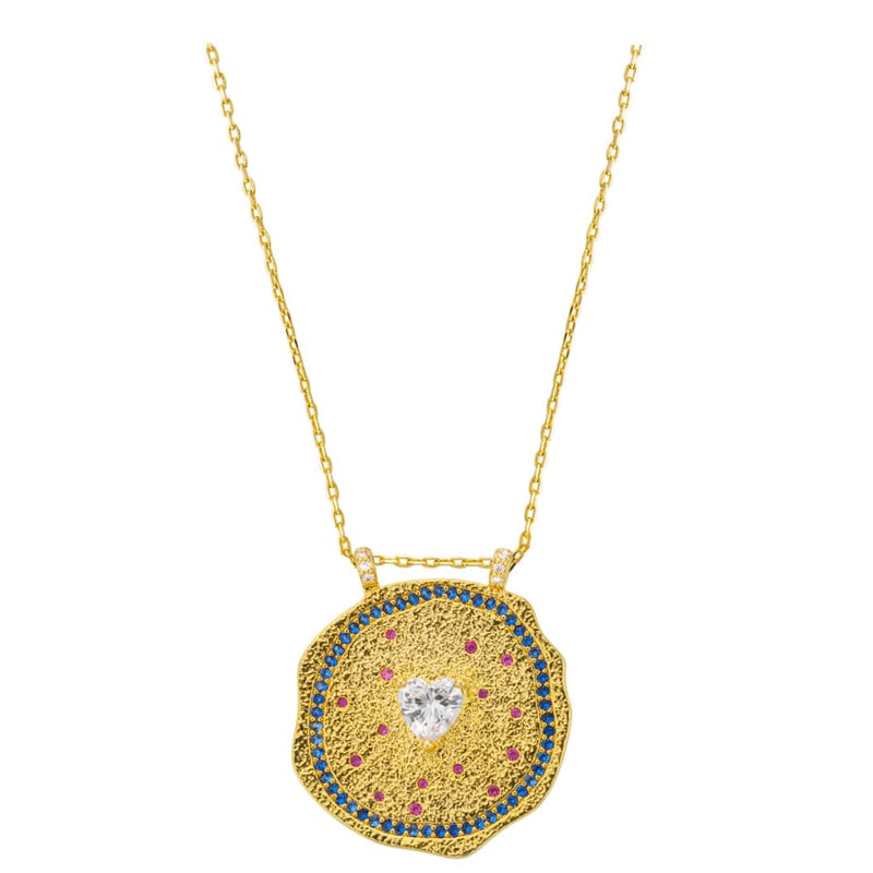 Collier MYA BAY White Heart Medaille CO-298.G