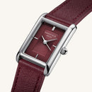 Montre Rosefield Heirloom Argent Cadran Bordeaux Cuir H08
