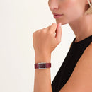 Montre Rosefield Heirloom Argent Cadran Bordeaux Cuir H08