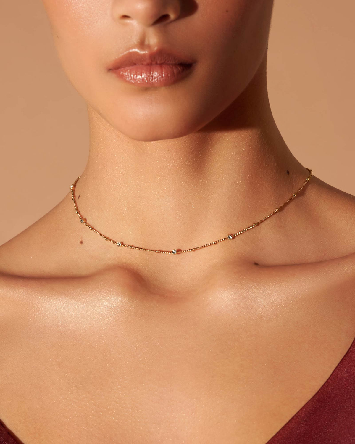 Collier Rosefield Ras de Cou Cristaux Or J266