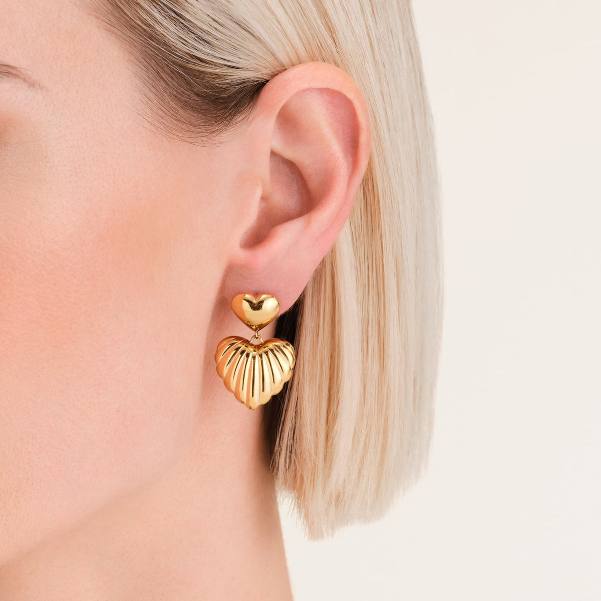 Boucles d'oreilles Rosefield Double Cœurs J984