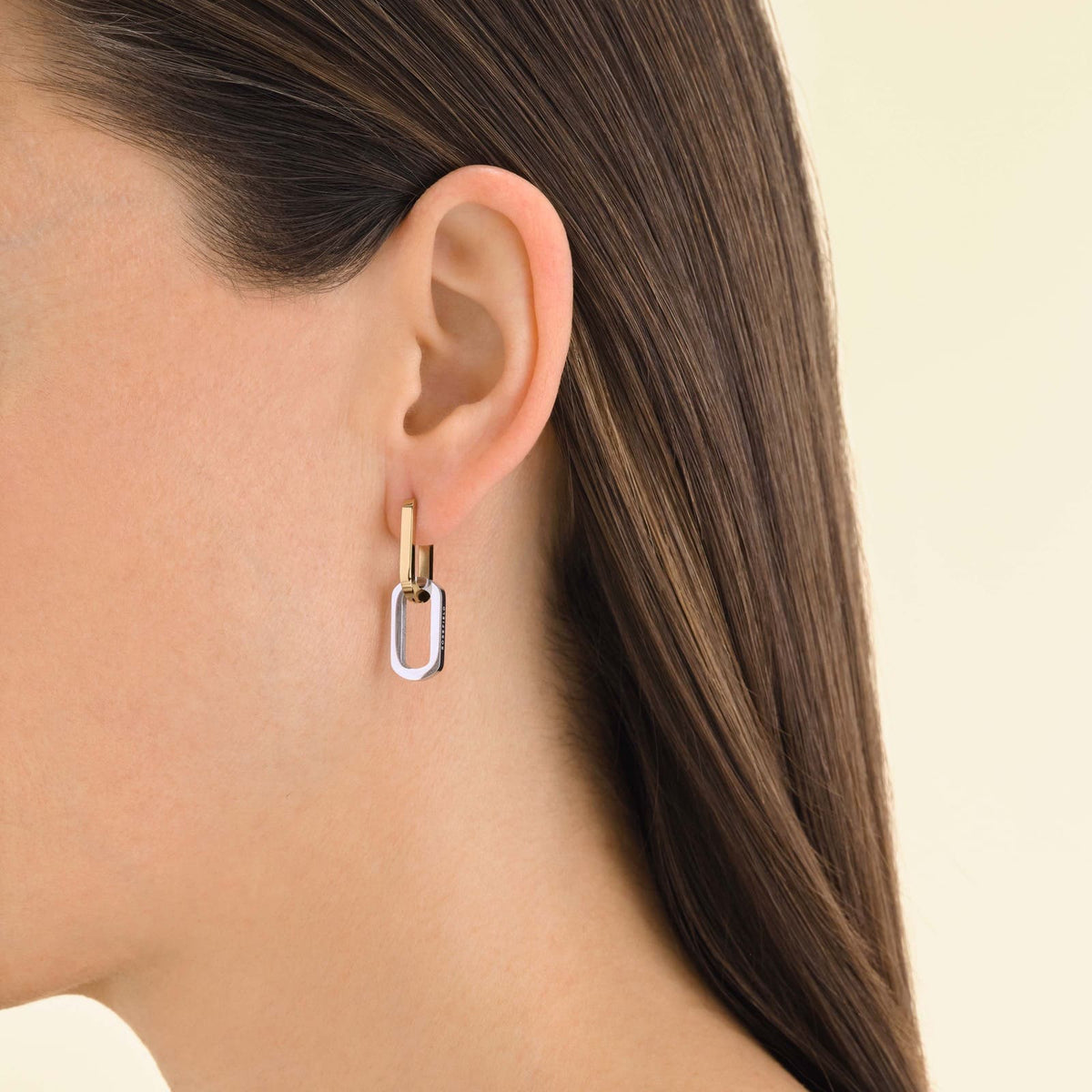 Boucles d'oreilles Rosefield Duotone Link Créoles J712