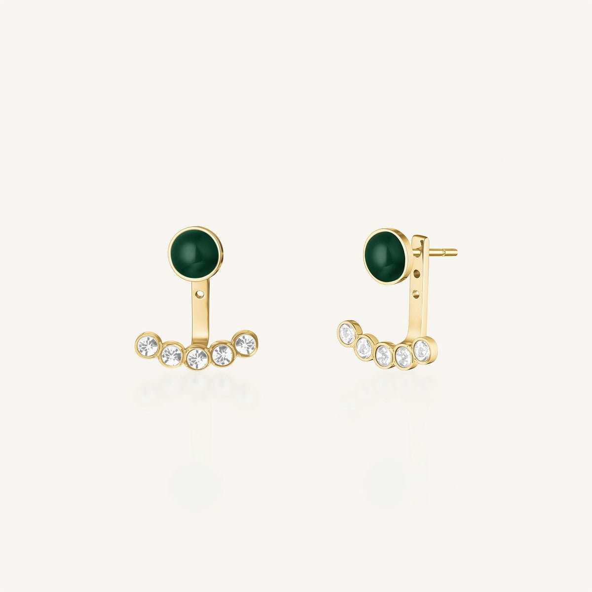 Boucles d'oreilles Rosefield Puces Émail et Pavé J1365
