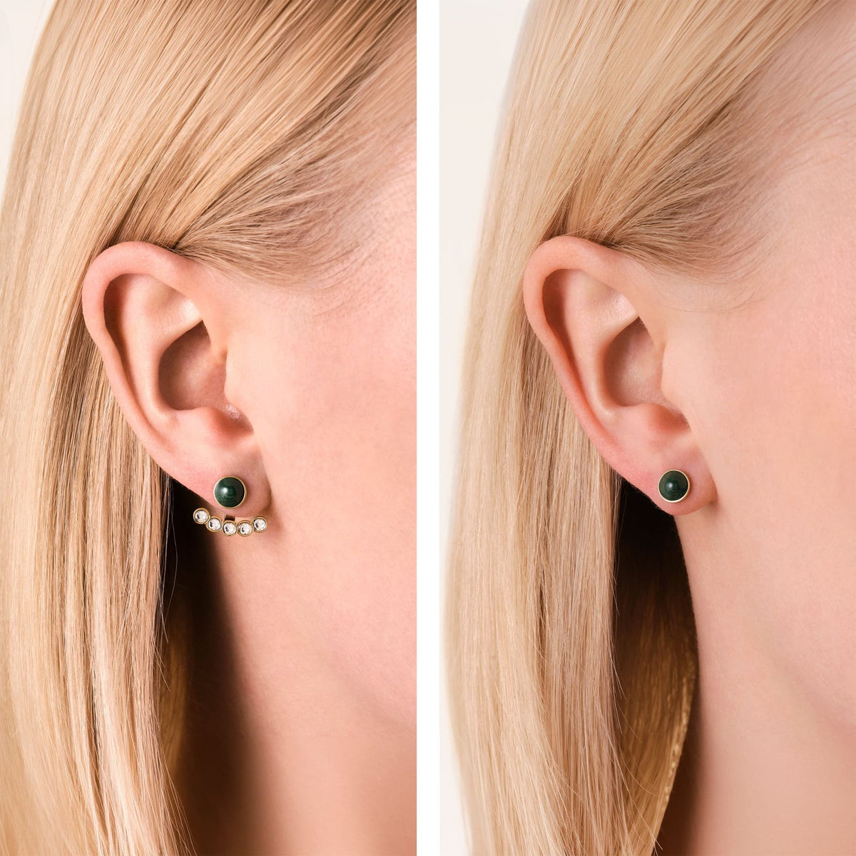 Boucles d'oreilles Rosefield Puces Émail et Pavé J1365