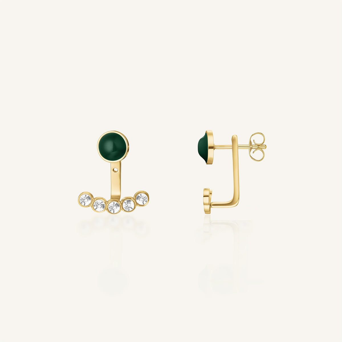 Boucles d'oreilles Rosefield Puces Émail et Pavé J1365