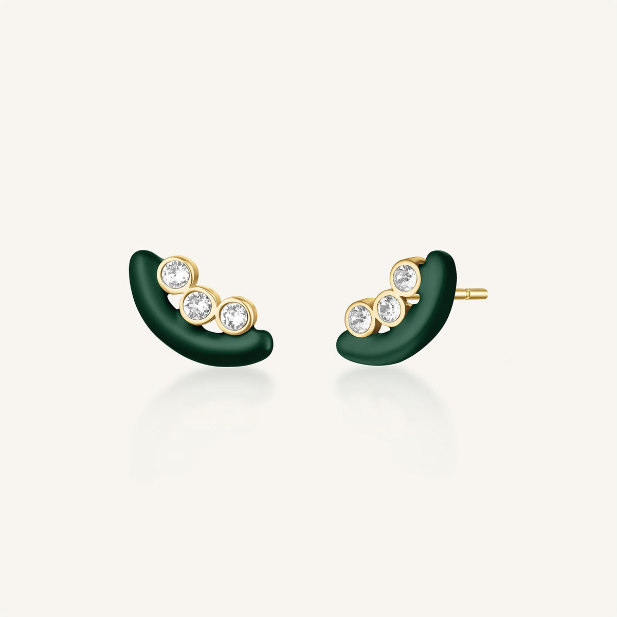 Boucles d'oreilles Rosefield Puces Émail et Cristaux J1366