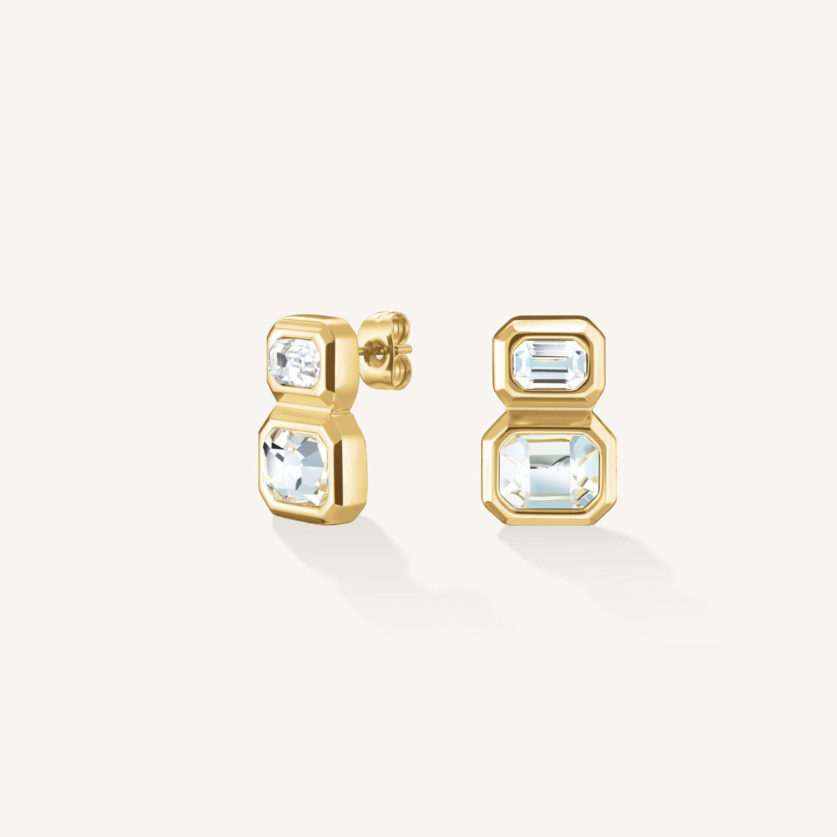 Boucles d'oreilles Rosefield Puces Duo Octogones J1128