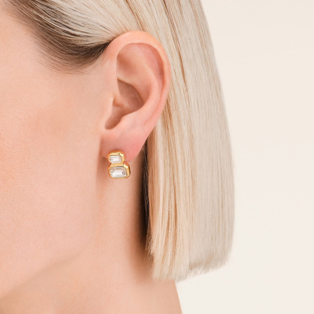 Boucles d'oreilles Rosefield Puces Duo Octogones J1128