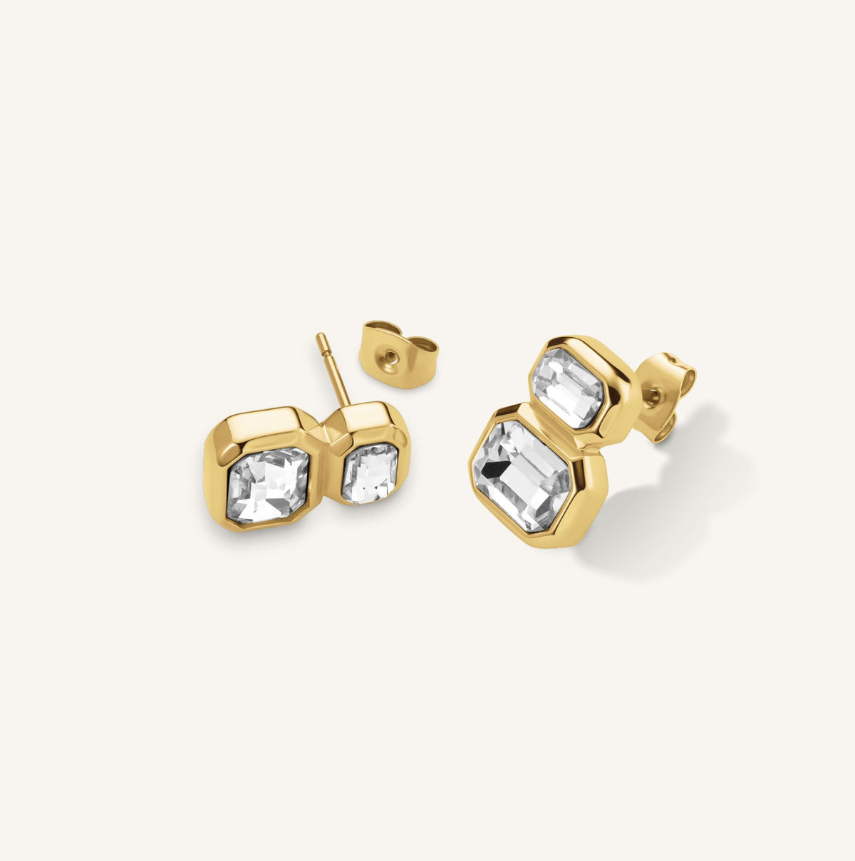 Boucles d'oreilles Rosefield Puces Duo Octogones J1128