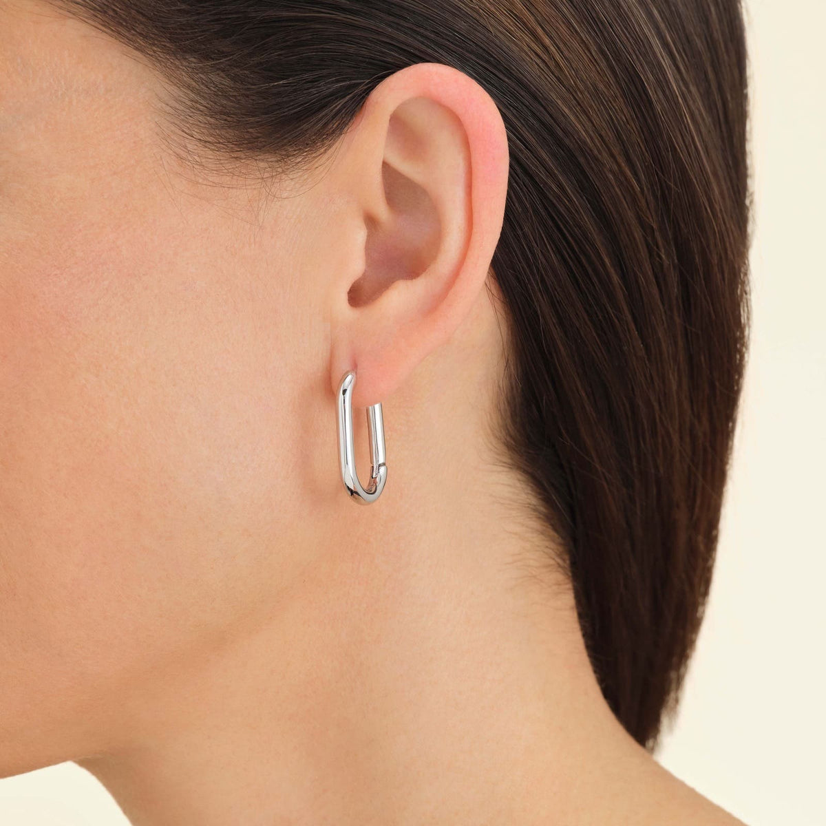 Boucles d'oreilles Rosefield Créoles Ovales Argent J568