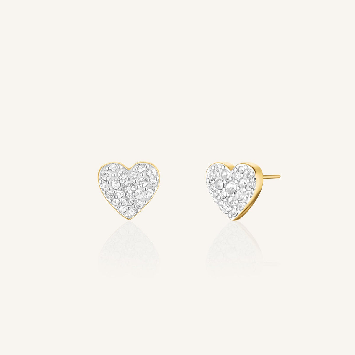 Boucles d'oreilles Rosefield Puces Cœur Pavé J1275