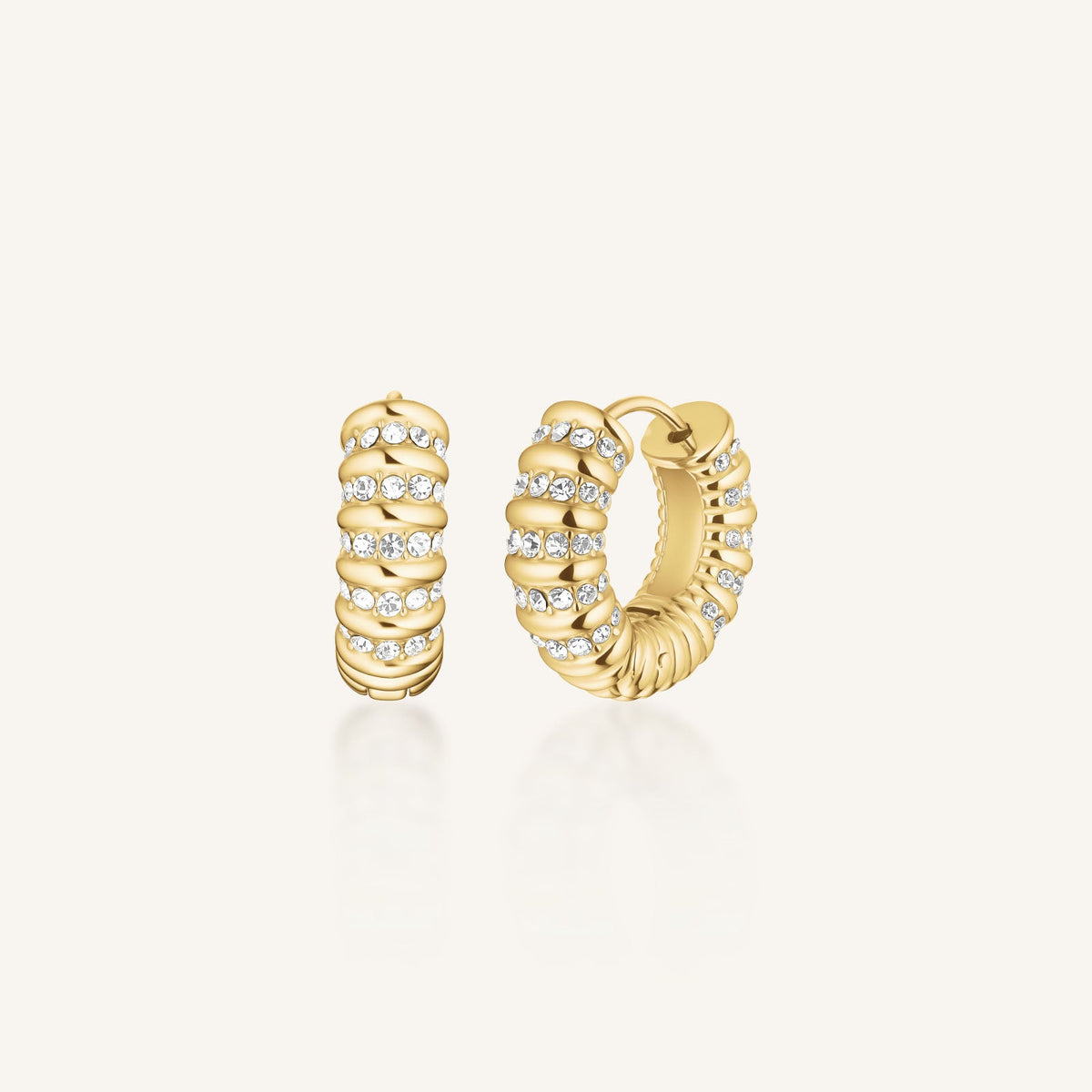Boucles d'oreilles Rosefield Créoles à Rayures J1280
