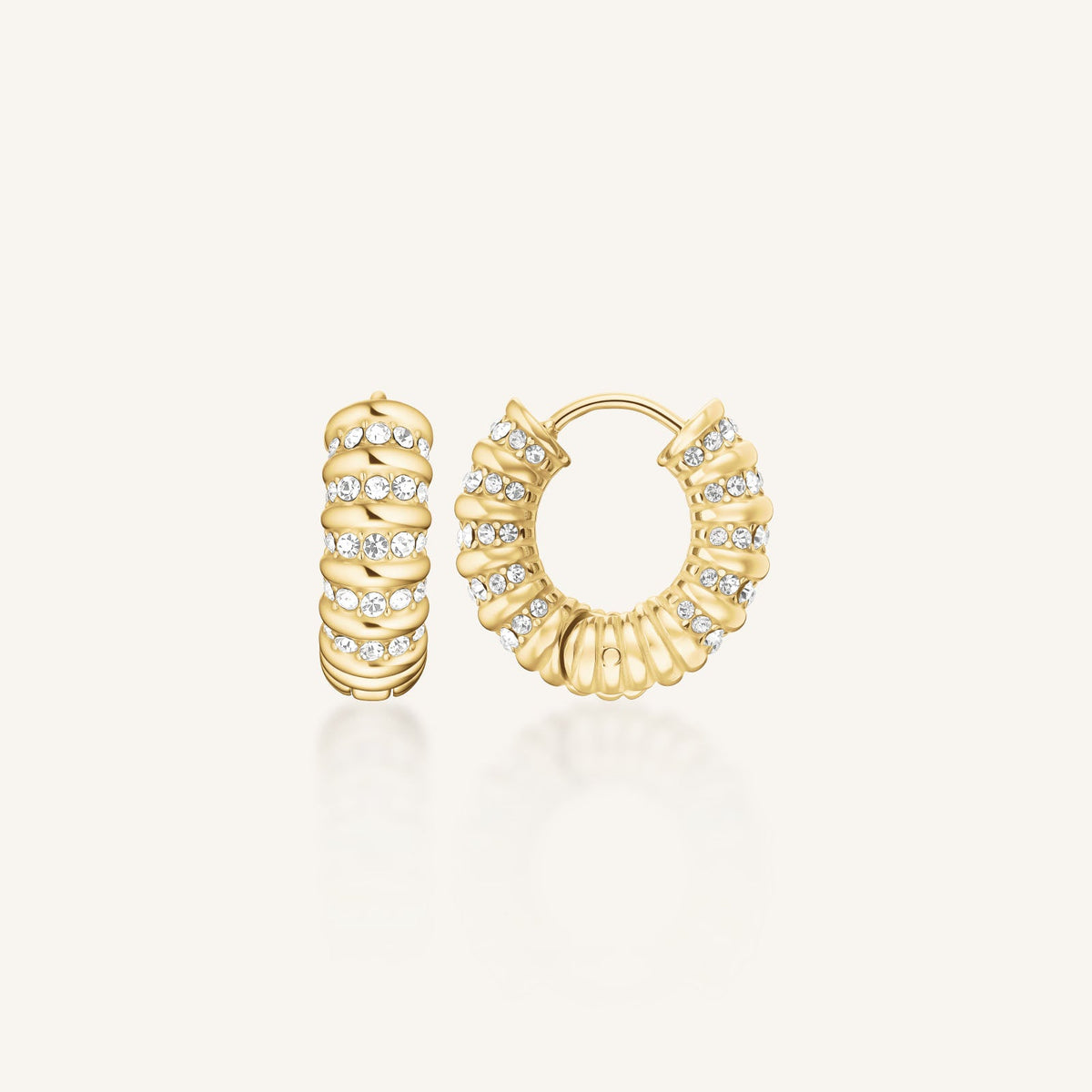 Boucles d'oreilles Rosefield Créoles à Rayures J1280