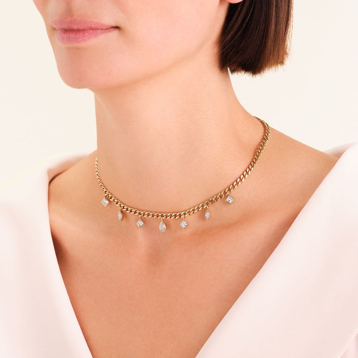 Collier Rosefield Crystals Choker J1178