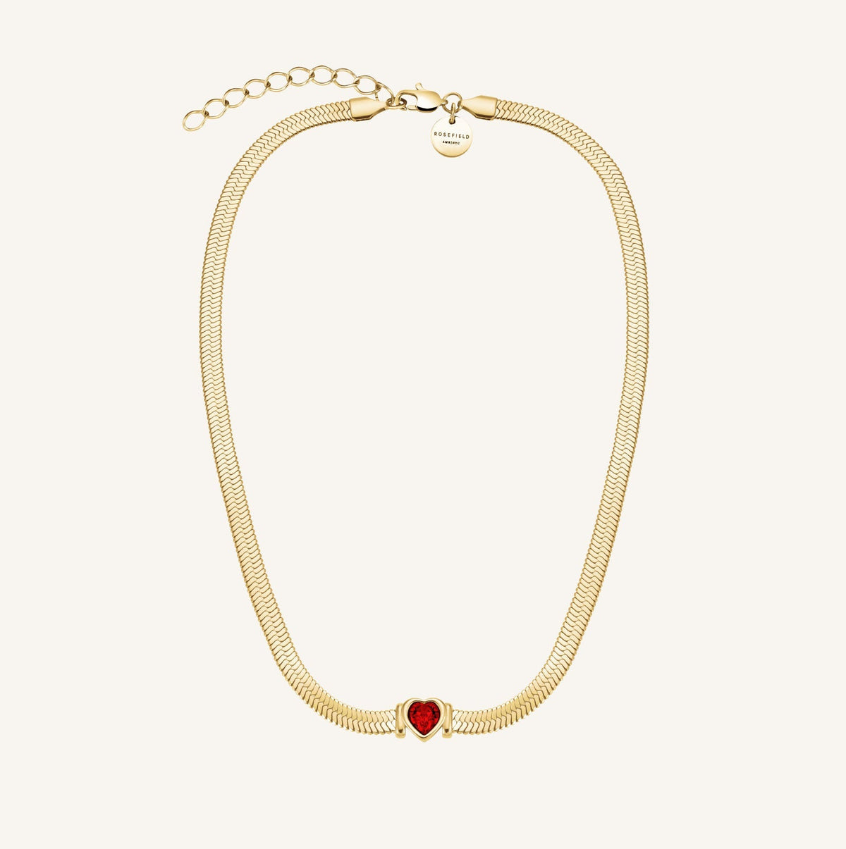 Collier Rosefield Ras du Cou Chaîne Serpent et Cœur J1004