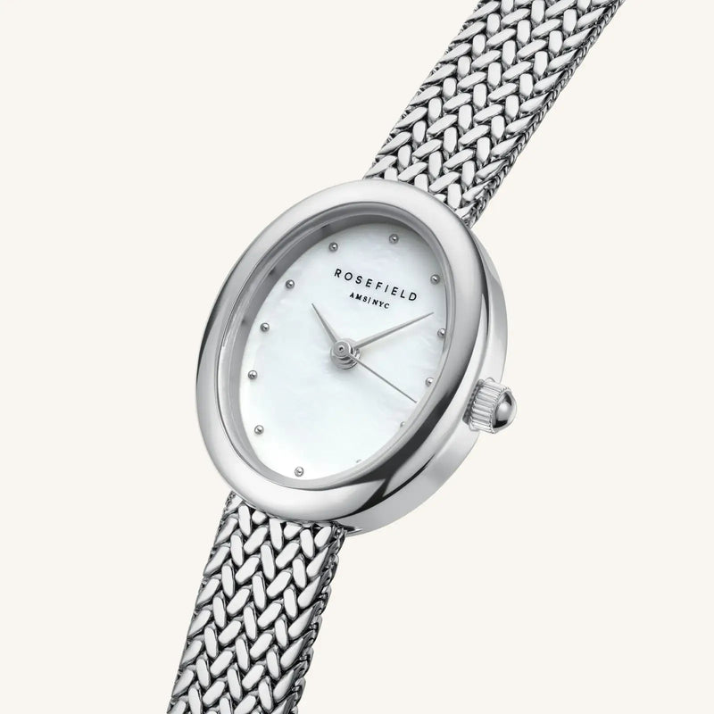 Montre Rosefield Mini Oval Argent M05