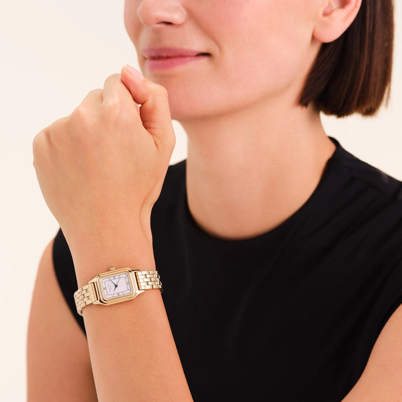 Montre Rosefield Ivy Blanc Or OC01