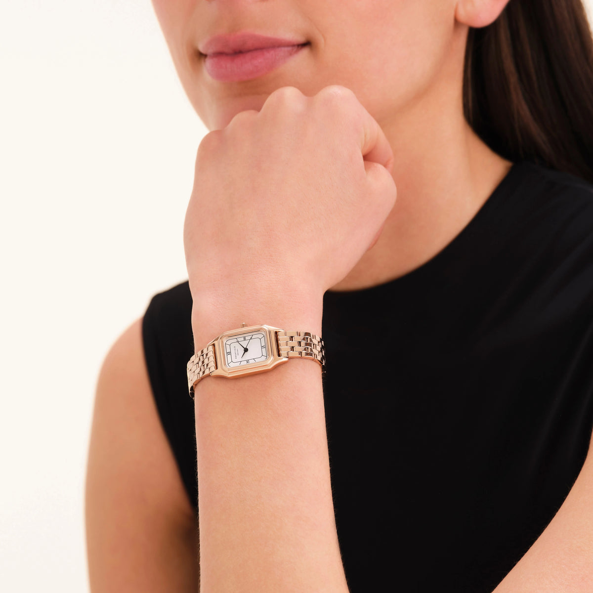 Montre Rosefield Ivy Blanc Or Rose OC04
