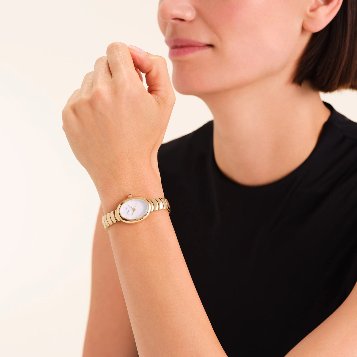 Montre Rosefield Oval Or Blanc OV19