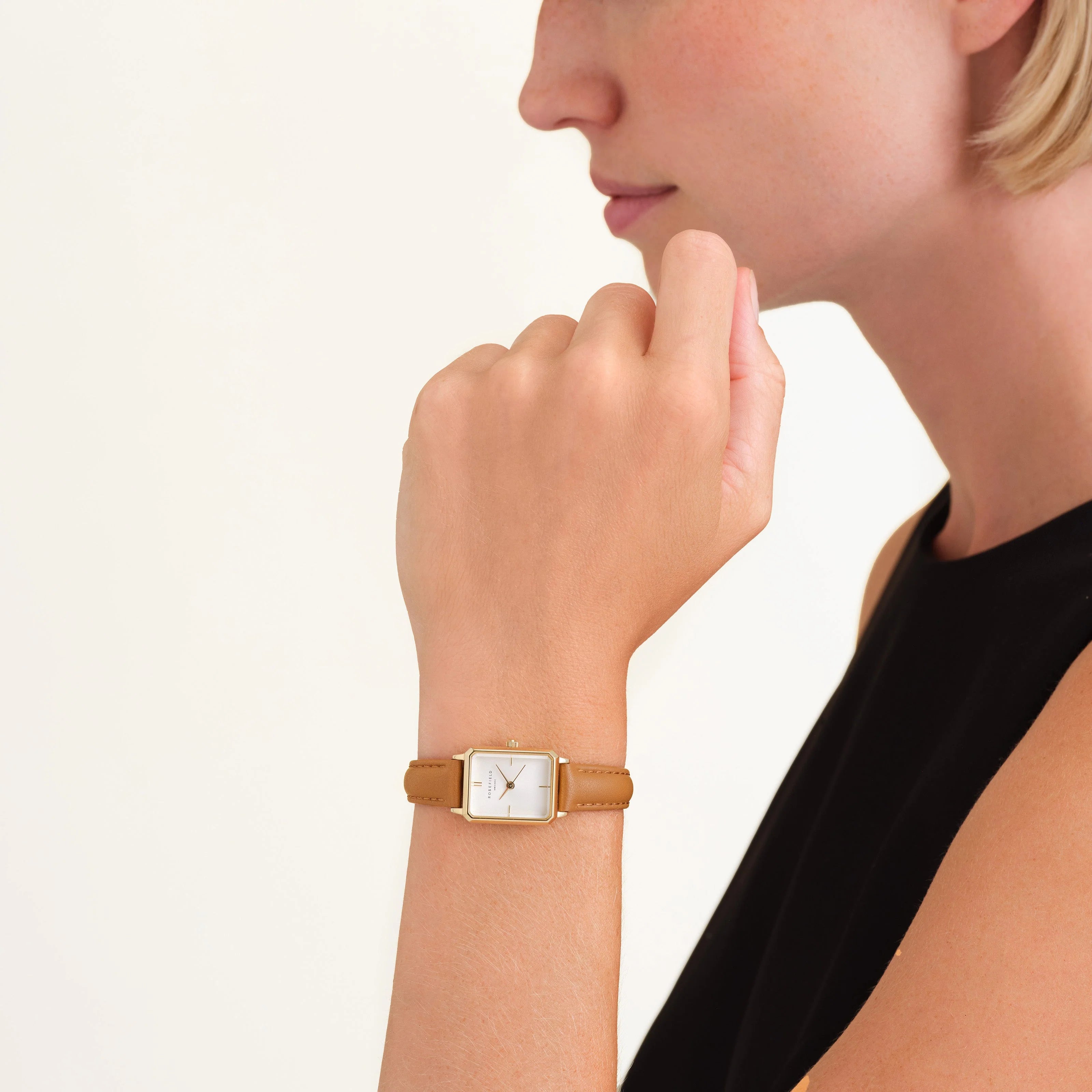 Montre Rosefield Octagon XS Cuir Camel O85