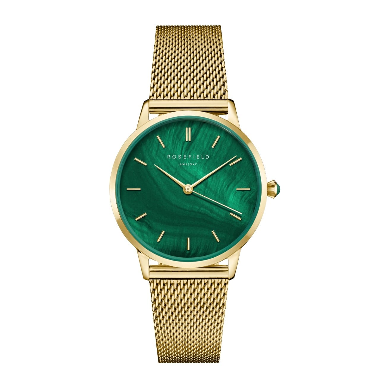 Montre Rosefield Pearl Edit Émeraude Maille Or R10 - PRECIOVS