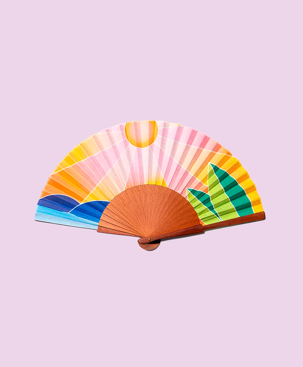 Éventail artisanal A Fan Of Golden Hour - PRECIOVS