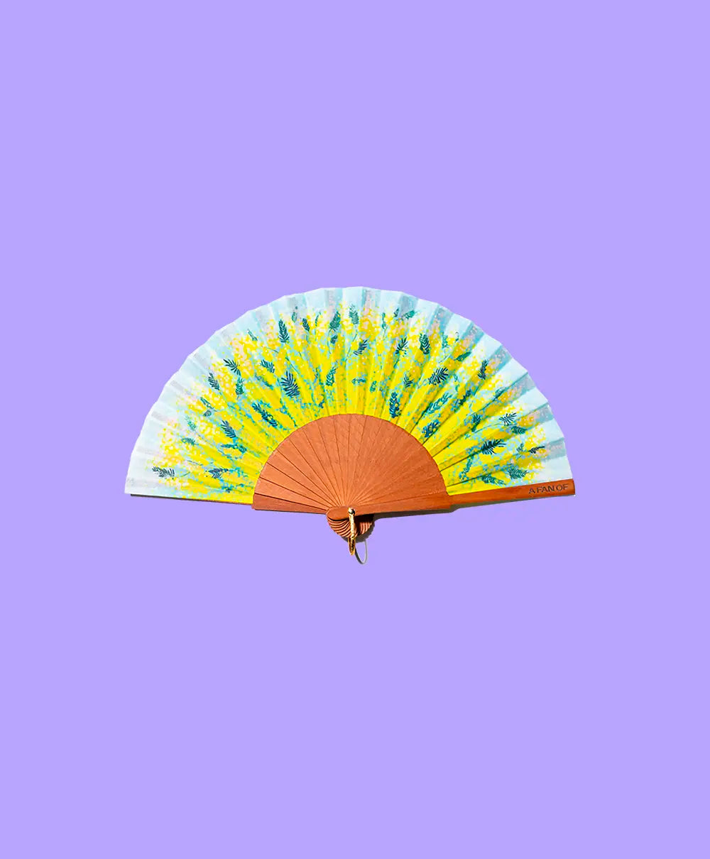 Éventail artisanal mini A Fan Of Magic Mimosa - PRECIOVS