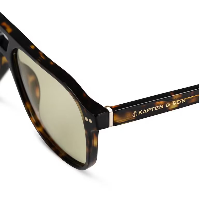 Lunettes de Soleil Kapten & Son Zurich Oversize Dark Tortoise Green - PRECIOVS