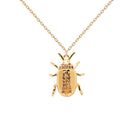 Collier PDPaola Balance Beetle Amulet argent plaqué or et pierres précieuses - PRECIOVS