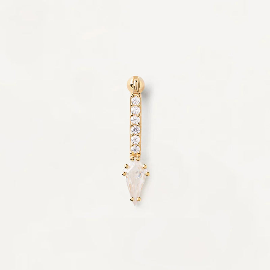 Boucle d'oreille PDPaola Super Vero argent plaqué or et zircons blancs - PRECIOVS
