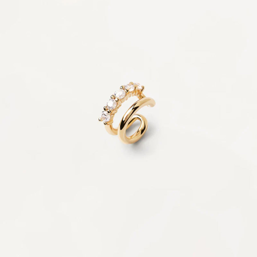 Earcuff PDPaola Alexia argent plaqué or et zircons blancs - PRECIOVS